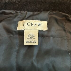 J. Crew Men's Full-Zip Collared Wool Coat Jacket Black Size Large